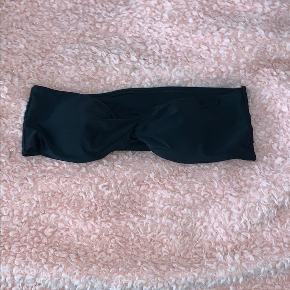 Black Strapless swim top